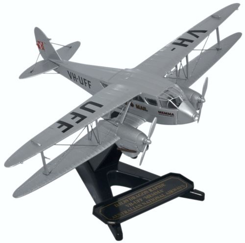 Oxford Diecast 1:72 Scale DH Dragon Rapide VH-UFF Australian Nationa