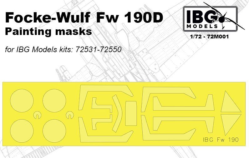IBG 1:72 Scale Fw 190D Painting Masks Set