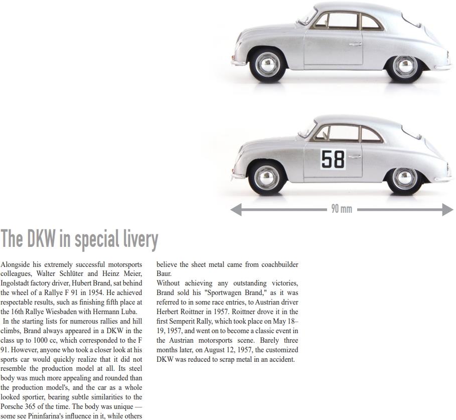 Autocult  1:43rd Scale DKW F91 Sportwagen 'Semperit Rallye 57' Silver
