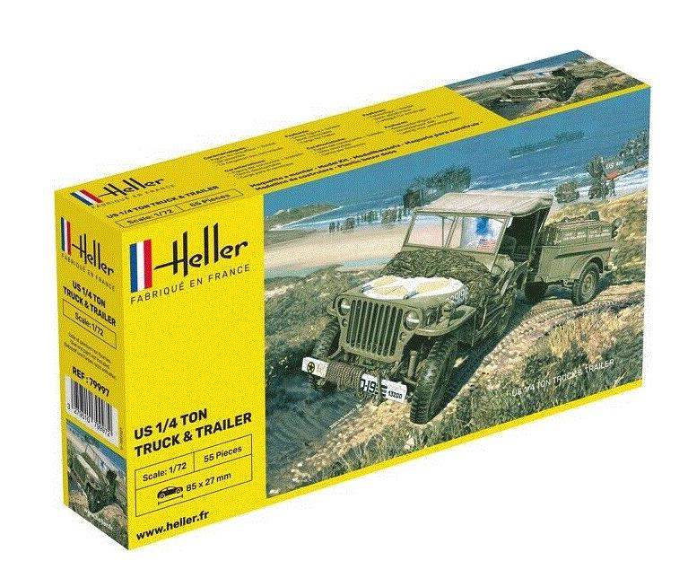 Heller 79997 – 1/72 Scale WW2 US Army Willys MB Jeep & Trailer