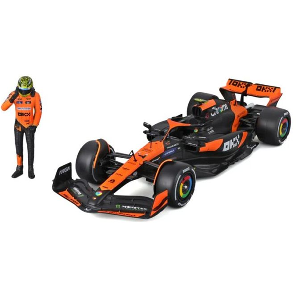 Burago 1:24 Scale McLaren MCL38 F1 2024 Norris w/Driver Figure
