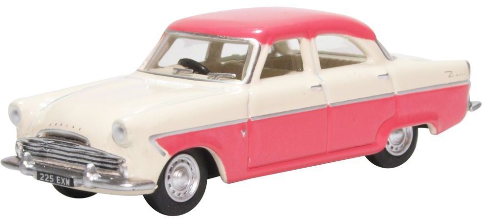 Oxford Diecast 1:76 Scale Ford Zodiac MkII Ermine White and Pink