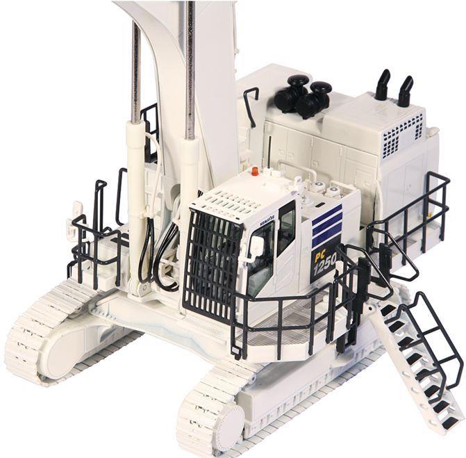 NZG 1:50 Scale Komatsu PC1250-11 Excavator w/Lehnhoff Quickcoupler White