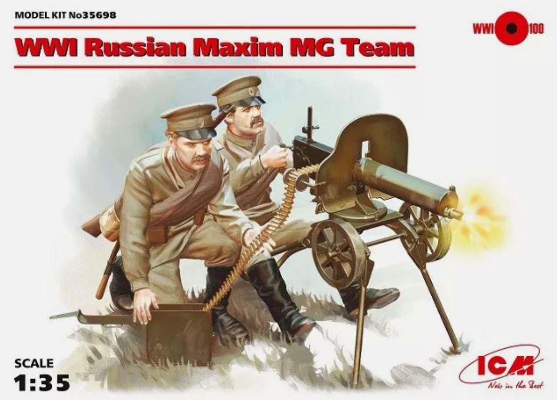 ICM 35698 1/35 Scale WWI Russian Maxim MG Team Soviet STORM