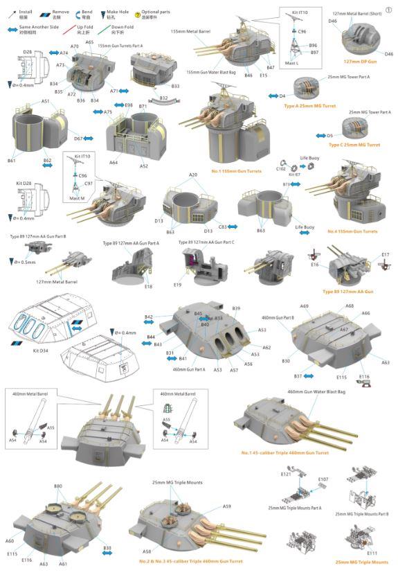 Very Fire BELBV350902DX 1/350 Scale  Japanese IJN Battleship Yamato DELUX VERSION