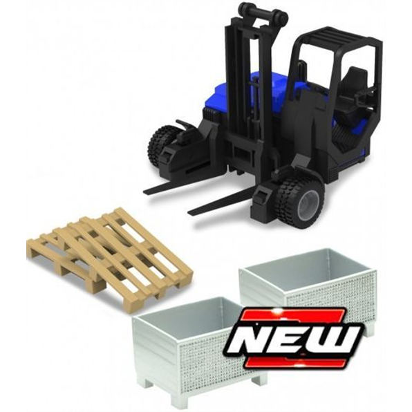 Burago 1:43 Scale Forklift w/Pallets + Crates