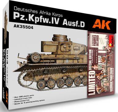 AK Interactive  1:35 Scale PZ.KPFW.IV AUSF.D Afrika Korps + 5 Figures German Tank Crew Afrika Korps
