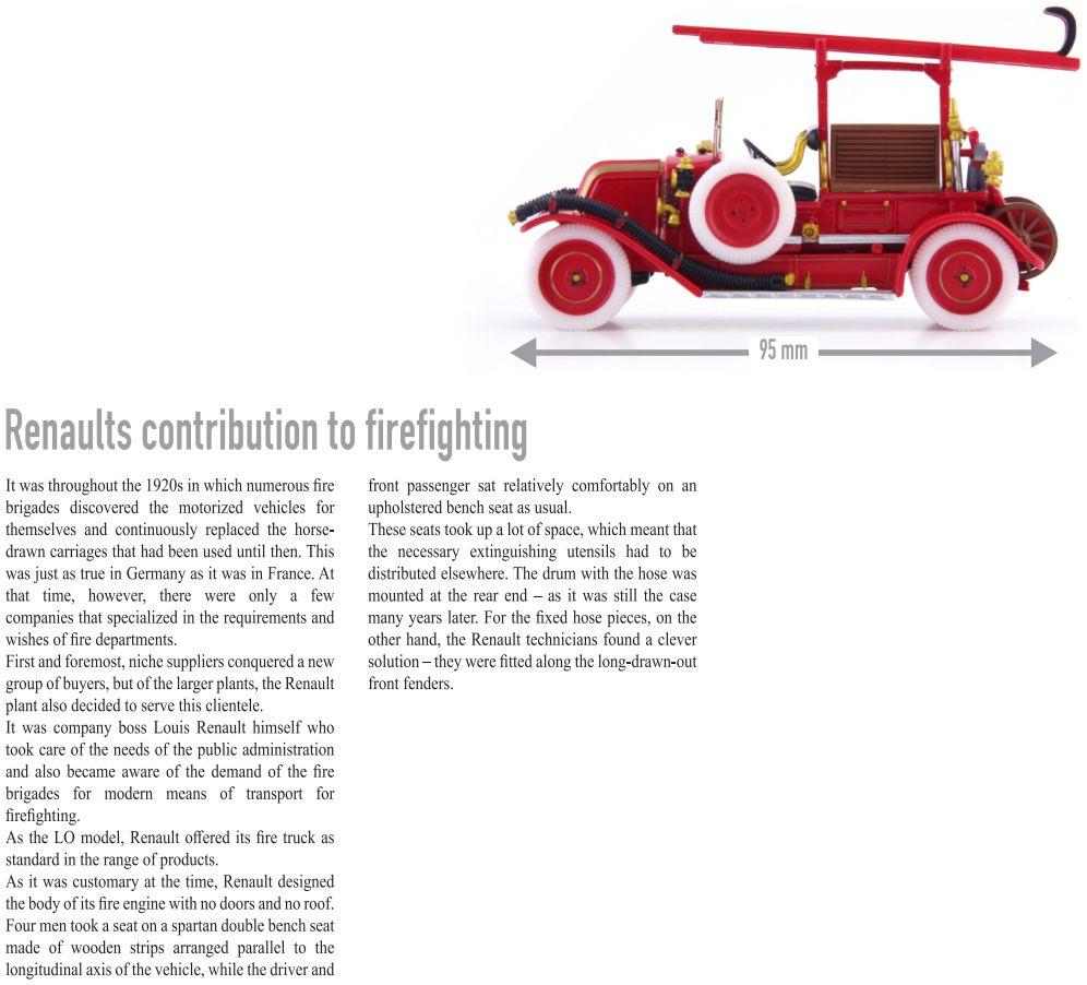 Autocult 1:43 Scale Renault Type LO Camion Pompier Red