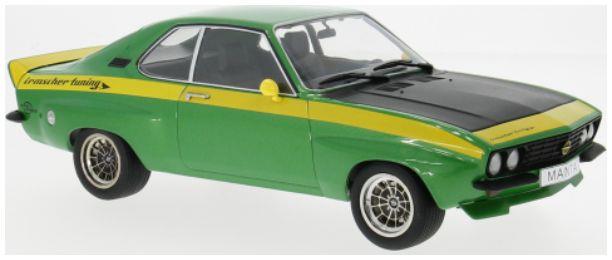 MCG model car group 1:18th Scale Opel Manta A Irmscher Green/Yellow 1974