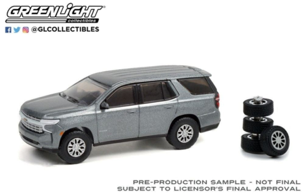 Greenlight 1:64 Scale Chevrolet Tahoe with Spare Tyres Satin Steel Metallic 2021