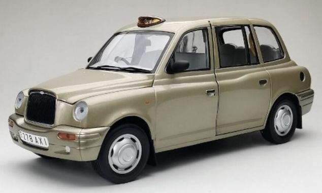 Sunstar 1:18 Scale LTI TX1 Gold RHD London Taxi 1998