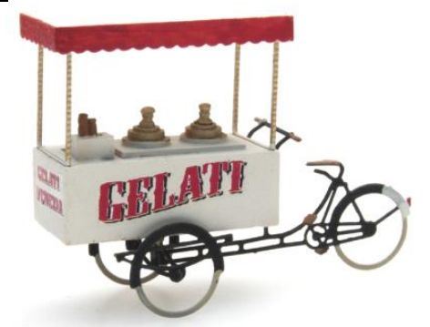 Artitec H0 Scale Ice Cream Tricycle Venezia 1:87 Ready-Made, Painted