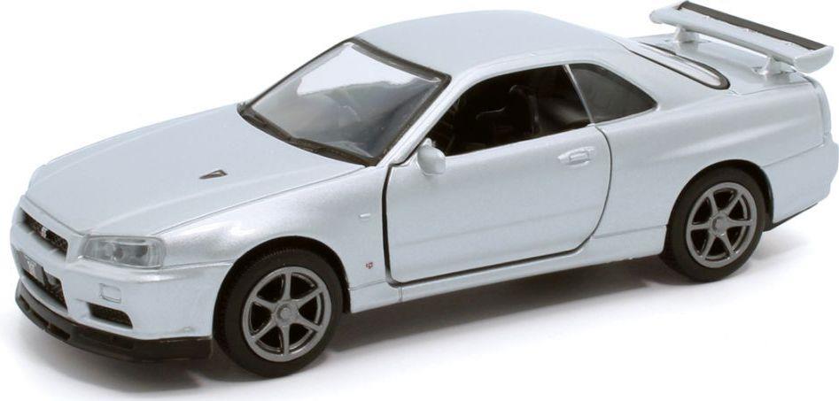 Tayumo 1:36 Scale Nissan GT-R34 V-Spec II - Silver Pull Back