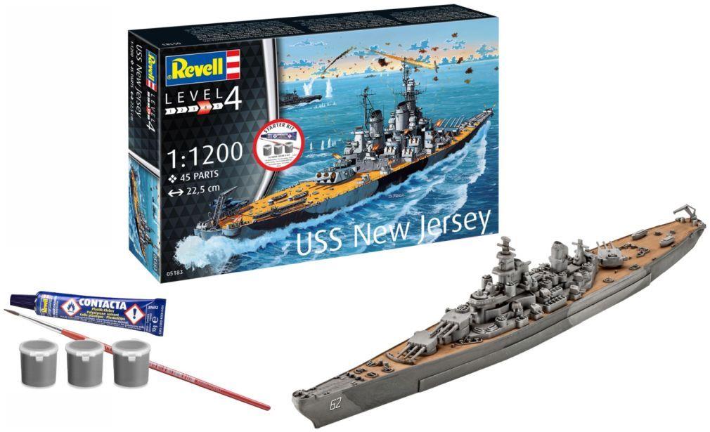 Revell  1:1200th Scale Battleship USS New Jersey Starter Kit