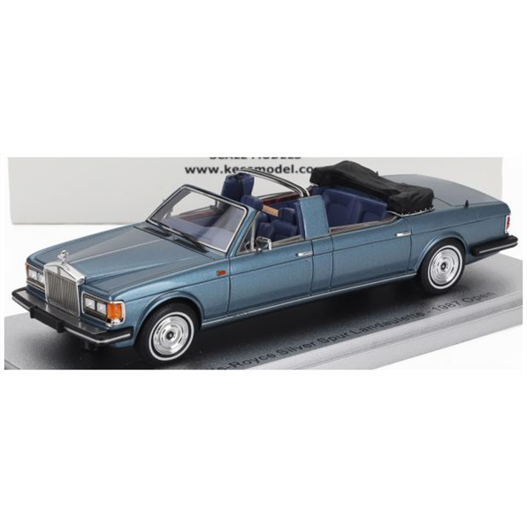KESS 1:43rd Scale Rolls Royce Silver Spur Landaulette Blue Metallic Black Semi Convertible Open 1987