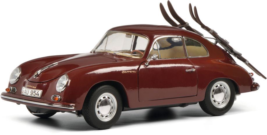 Schuco 1:18 Scale Porsche 356A 'Ski Holidays' Burgundy
