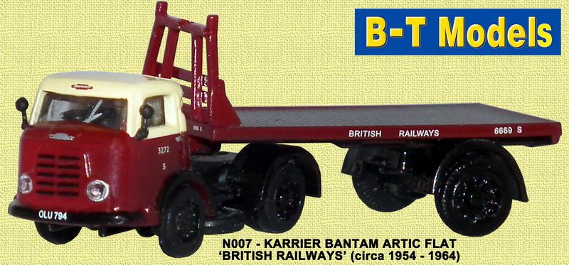 B-T Models 1:148 Scale Karrier Bantam Artic Flat British Railways
