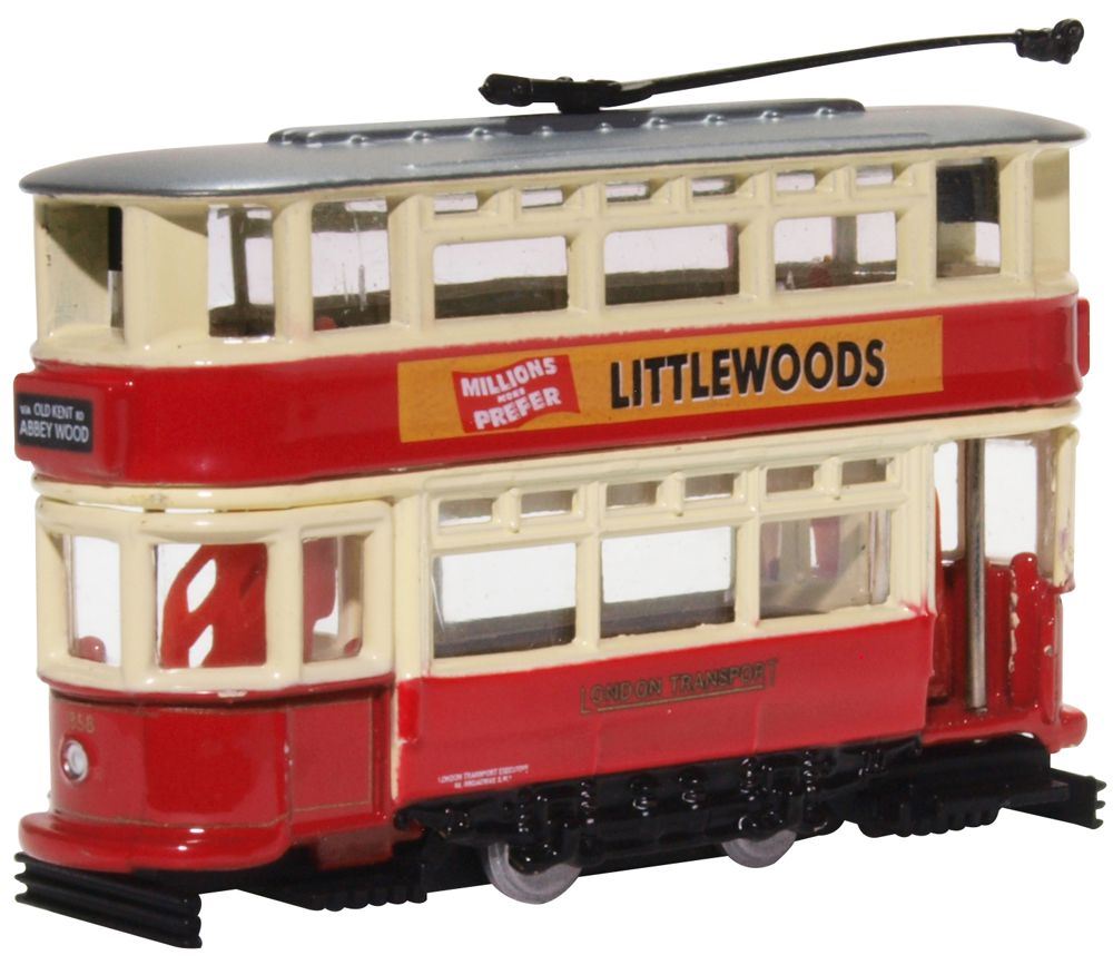 Oxford Diecast 1:148 Scale Tram London Transport (Littlewoods Advert)