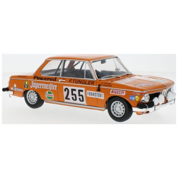 IXO 1:18 Scale BMW 2002 #255 Jagermeister Rally Monte Carlo 1973 W.Stiller/A.Wagener