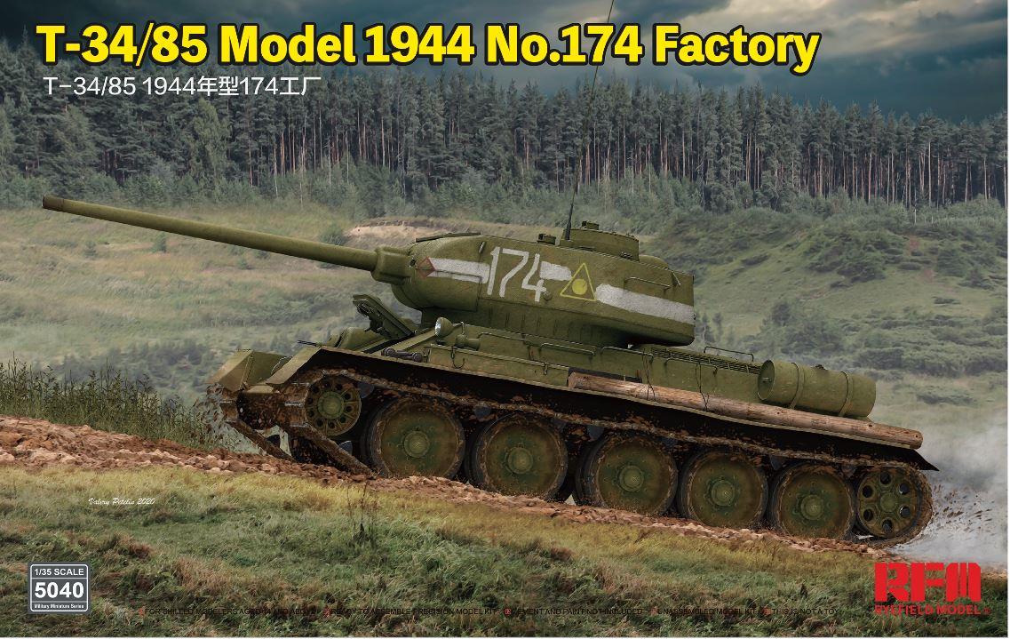 Rye Field UK  5040 1/35 Scale T-34/85 W/ WORKABLE TRACK LINK
