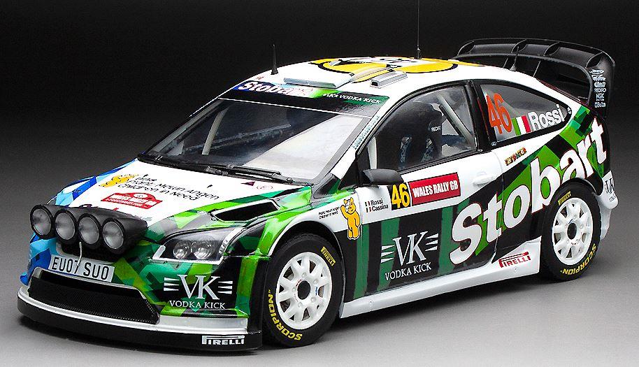 Sunstar 1:18 Scale Ford Focus RS WRC07 #46 V.Rossi/C.Cassina 2008 Wales Rally GB (Limited 1999pcs)