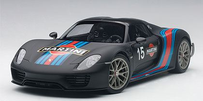 Autoart 1:12th Scale Porsche 918 Spyder Weissach Package
Black/Martini Livery 2013