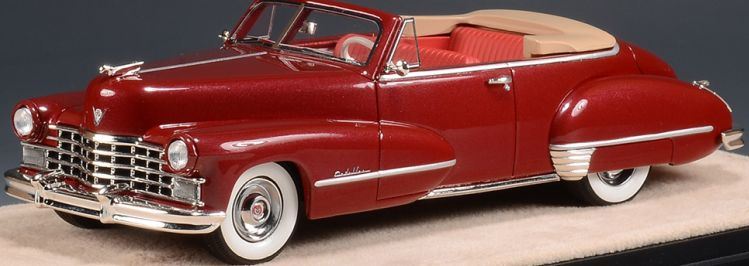 GLM 1:43 Scale Cadillac Series 62 Convertible Maroon Metallic 1947 Open Top