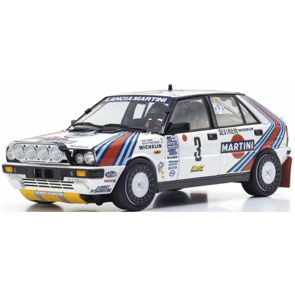 Kyosho 1:18th Scale Lancia Delta HF 4WD Rally Monte Carlo 1988 Martini #3