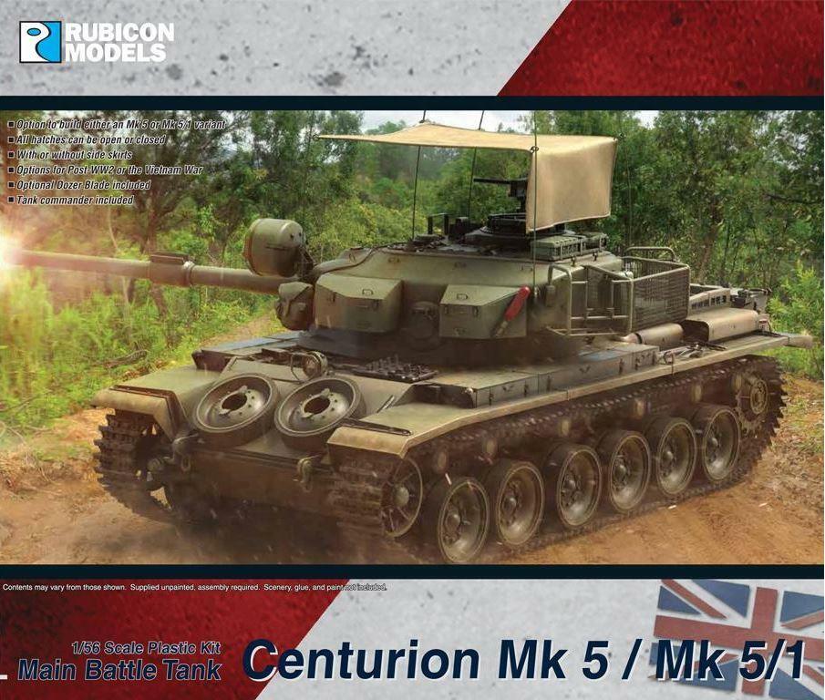 Rubicon Models 280105 1/56 Scale Centurion MBT Mk 5 / Mk 5/1 Tank  Model Kit