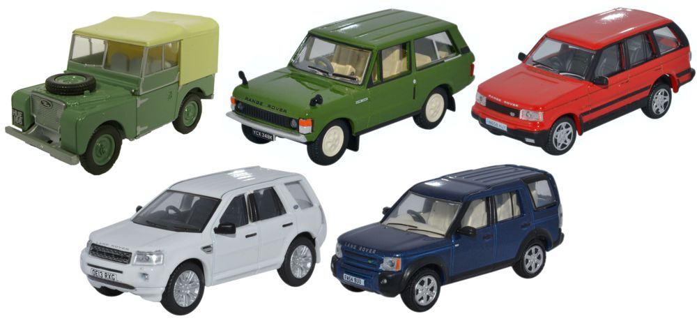 Oxford Diecast 1:76 Scale 5 Piece Land Rover Classic Set