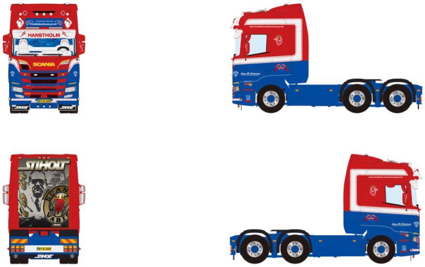 WSi 1:50th Scale Scania R Highline CR20H 6x2 TAG Axle Jens H. Petersen