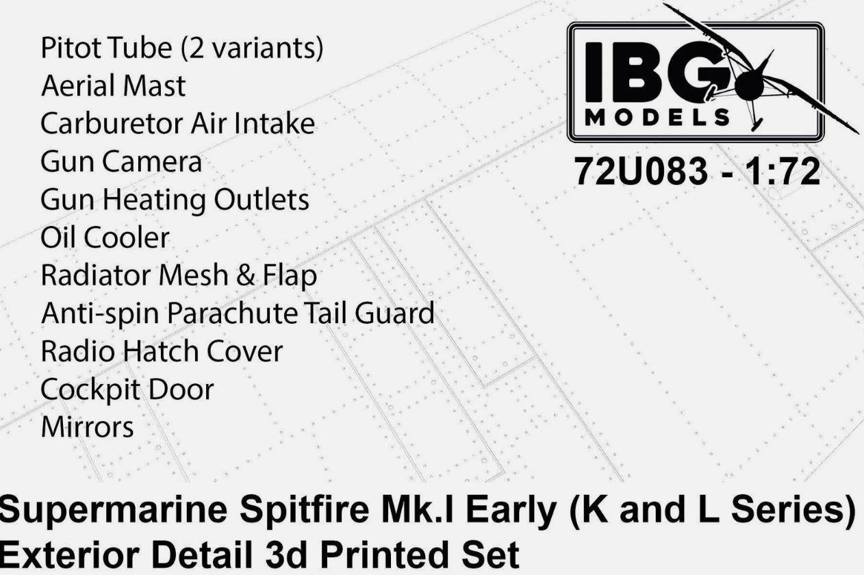 IBG Models 72U083 1/72 Scale  Supermarine Spitfire Mk I Early (K and L Series) Exterior SPITFIRE AT 90