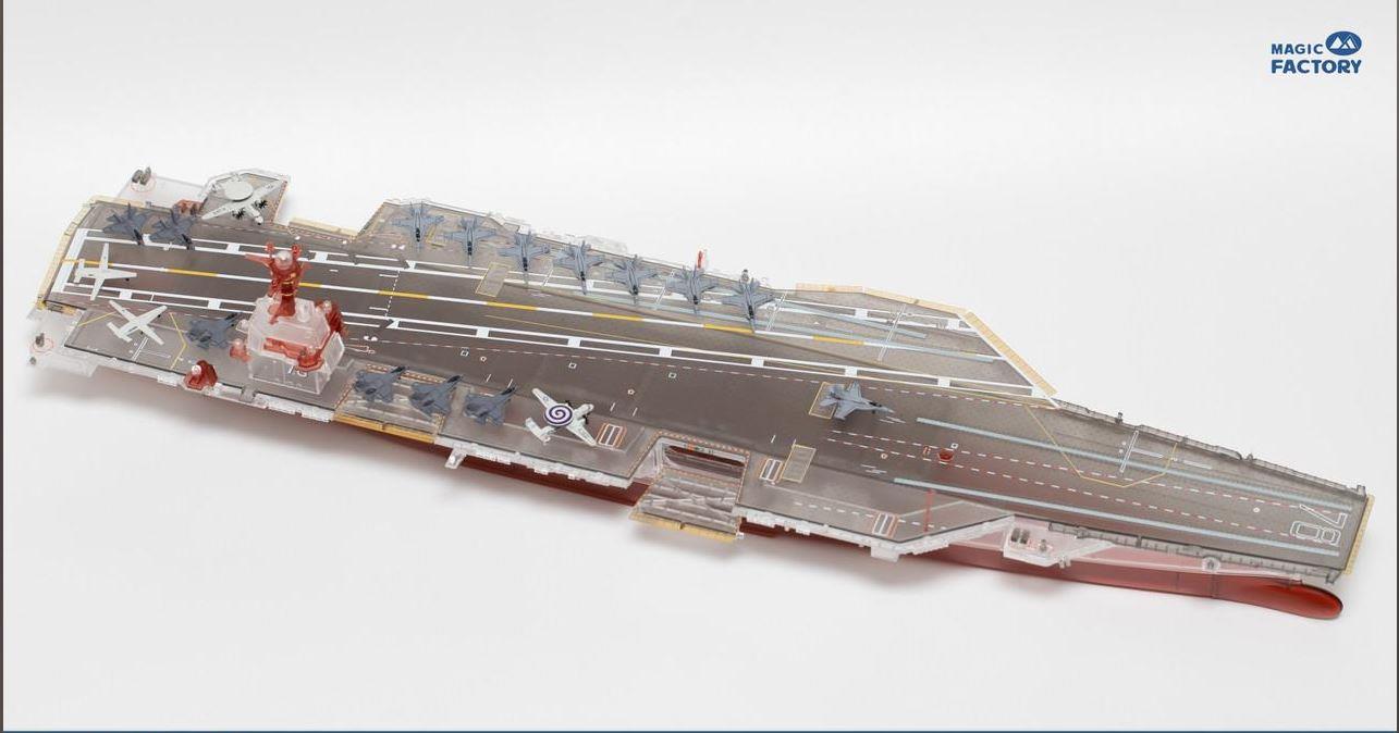 Magic Factory 6502 1/700 Scale USS Gerald R. Ford CVN-78 Clear Painted with extra aircraft and pre painted deck.