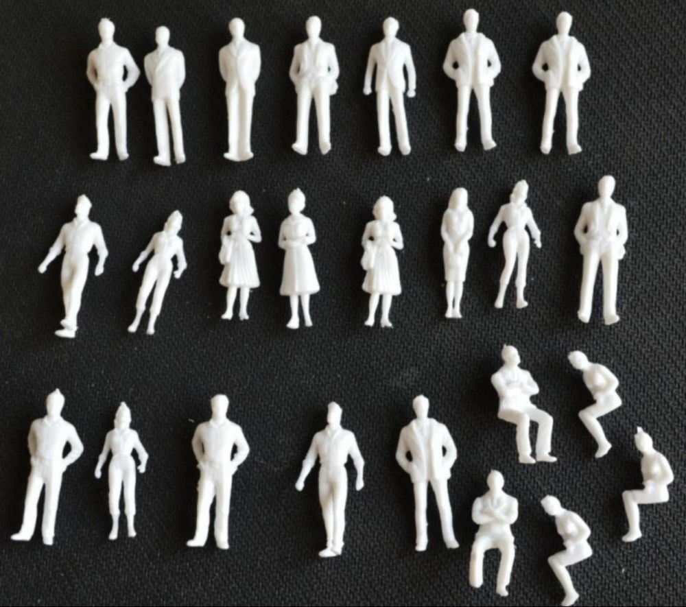 GM Model Supplies 1:50 Scale Architecture Plain White Figures - 25pcs