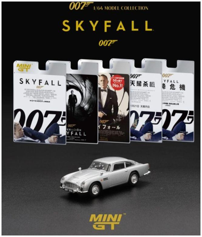 MiniGT 1:64th Scale Aston Martin DB5 Skyfall (RHD) Traditional Chinese Blister Packaging
