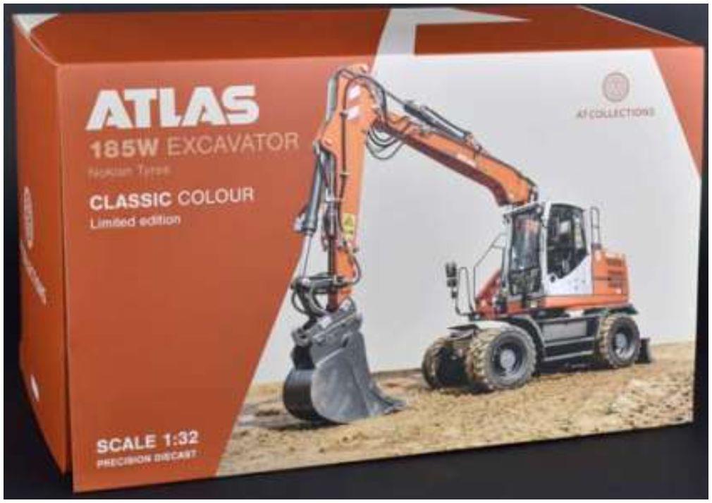 AT Collections 1:32nd Scale Atlas 185W Wheeled Excavator Classic
w/Nokian Tyres and Standard Atlas Bucket