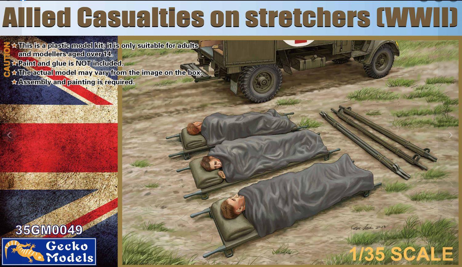 Gecko 35GM0049 1/35 Scale Allied Casualties on Stretchers WW2