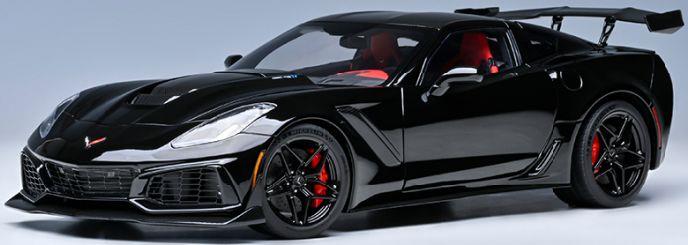 Autoart 1:18 Scale Chevrolet Corvette ZR1 2019 Gloss Black (Full Openings)