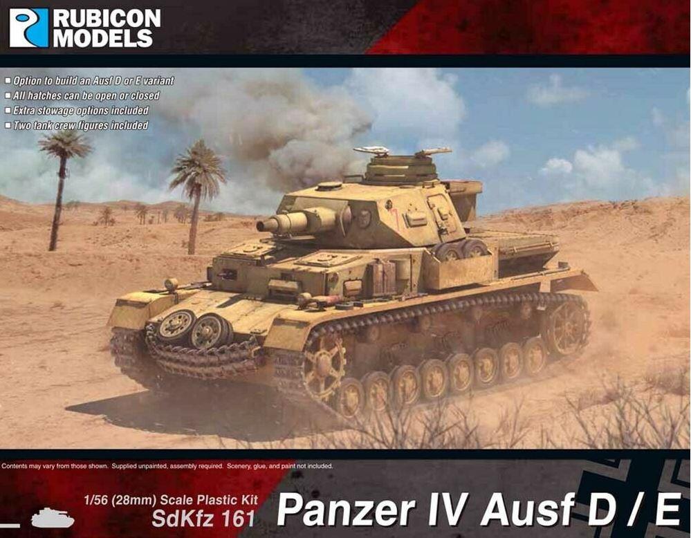 Rubicon Models 280076 1/56 Scale Panzer Iv Ausf D/E Plastic Model Kit