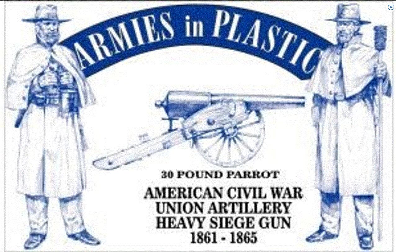Armies In Plastic 5500 1:32 Scale American Civil War Union Artillery Heavy Seige Gun 30lb Parrot ACW