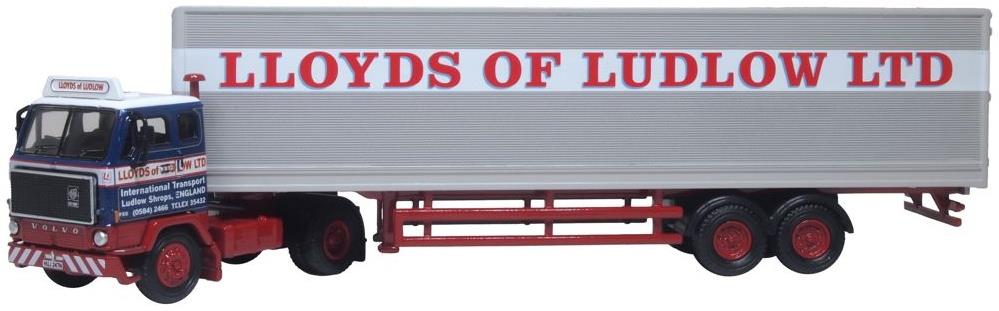 Oxford 1:76 Scale Volvo F88 40ft Box Trailer Lloyds of Ludlow