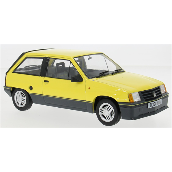 Model Car Group 1:18 Scale Vauxhall Nova SR - Yellow 1983 RHD UK Exclusive