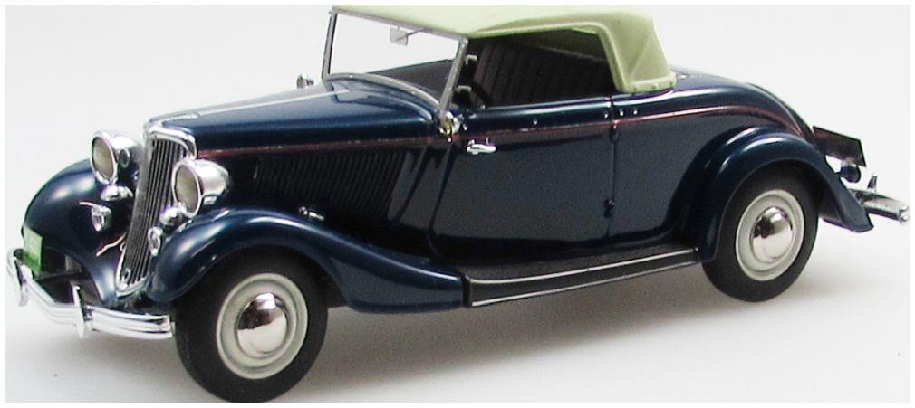 Esval 1:43rd Scale Ford Model 18 Roadster Top Up Dark Blue Beige 1933