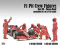 American Diorama 1:18 Scale F1 Pit Crew Figures Set #3 Team Red (7 x Figures)