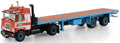 WSi 1:50 Scale Mack F700 4x2 Classic Flatbed Trailer 2 Axle van der Meijden