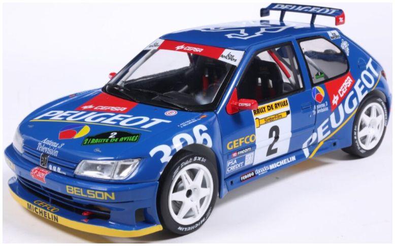 Solido  1:18th Scale Peugeot 306 Maxi Blue #2 J.Ascona J.Billmaier Rally De Aviles 1997