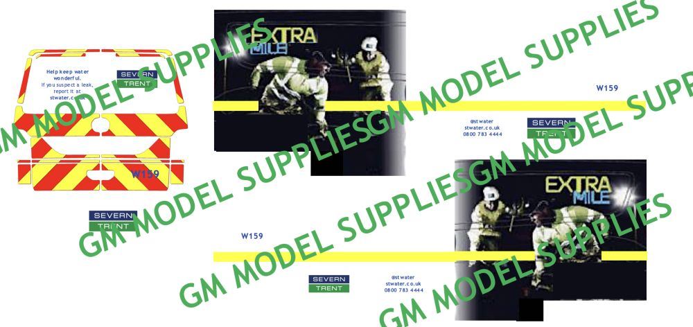 GM Model Supplies 1:76 Scale VW T5 Decal Conversion Kit 'Severn Trent Water Livery'