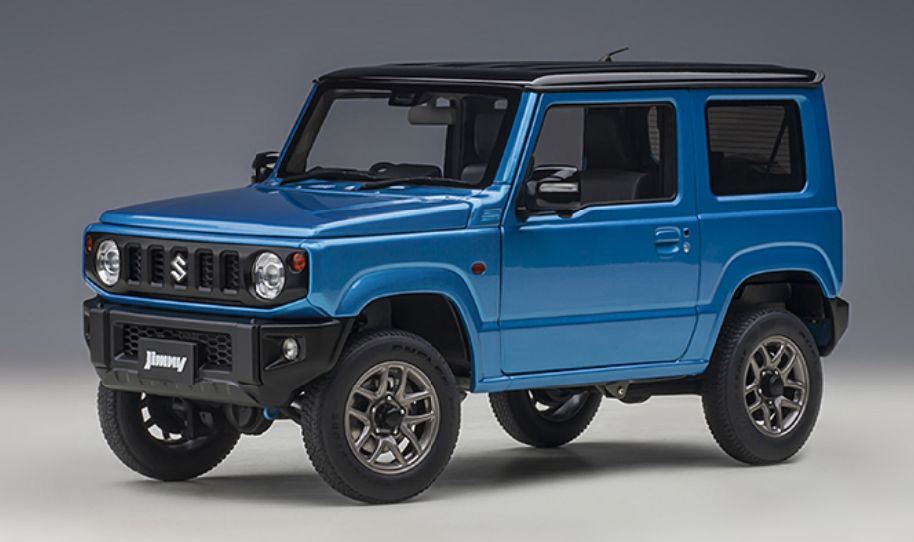 Autoart 1:18 Scale Suzuki Jimny (JB64) Brisk Blue Metallic/ Bluish Black Pearl Metallic Roof