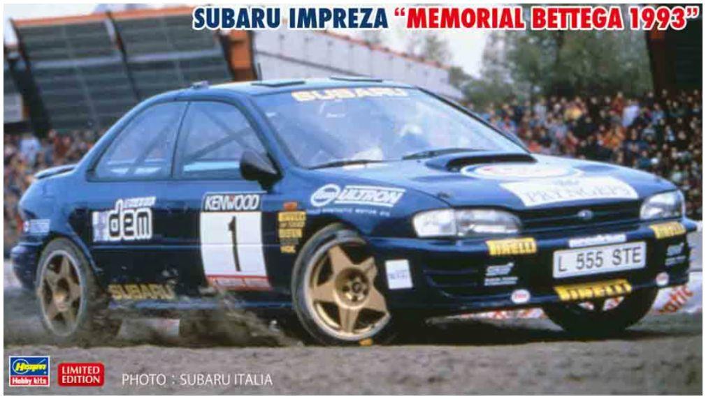 Hasegawa 1:24th Scale Subaru Impreza Memorial Bettega Kit Winner Car #1 Colin McRae #6 Richard Burns 1993