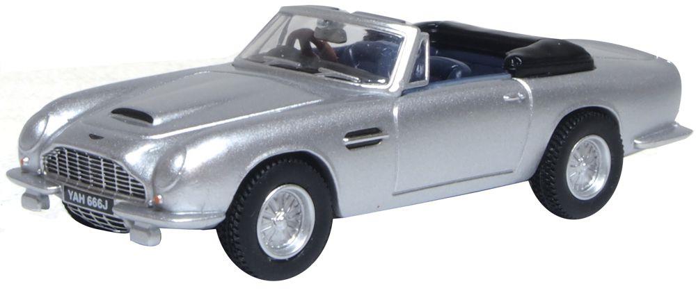 Oxford 1:76 Scale Aston Martin DB6 MkII Volante Silver Birch